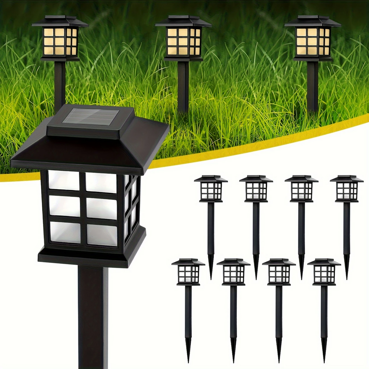 SolarGlow Pathway Lights - Pack de 12
